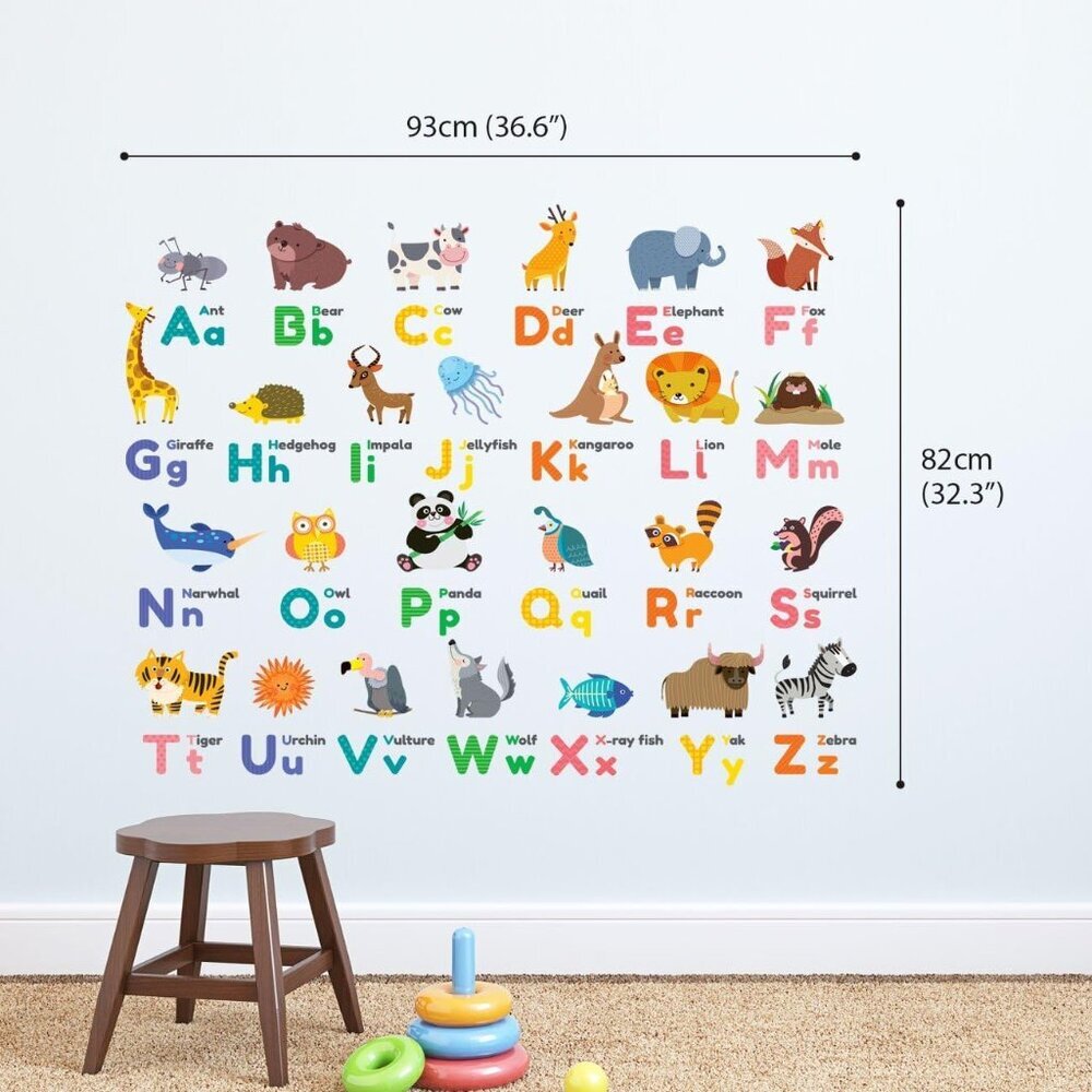 ABC Colourful Animal Alphabet Wall Stickers - BRAND NEW - Picture 3 of 8